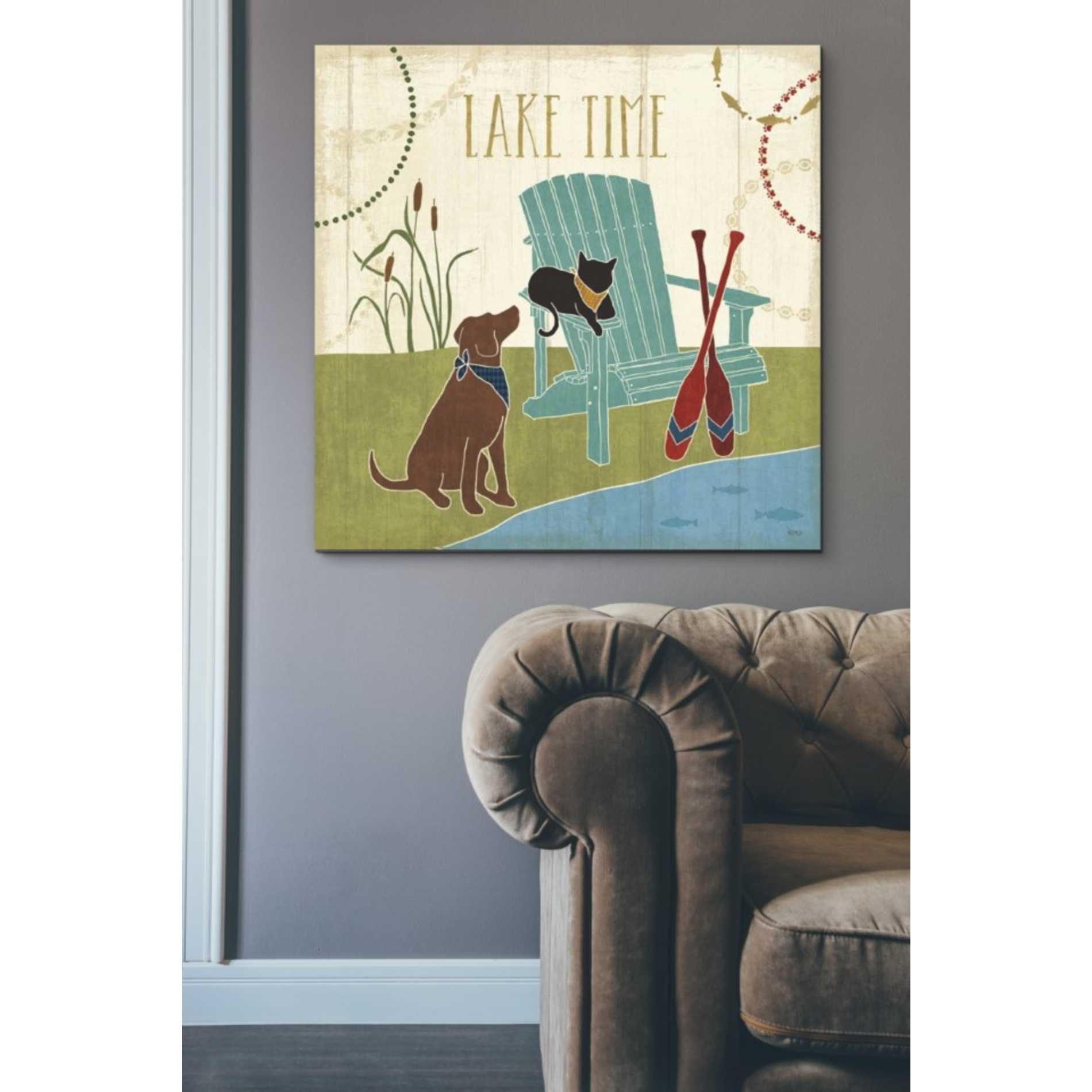 'Lake Pals IV' by Veronique Charron, Canvas Wall Art,37 x 37