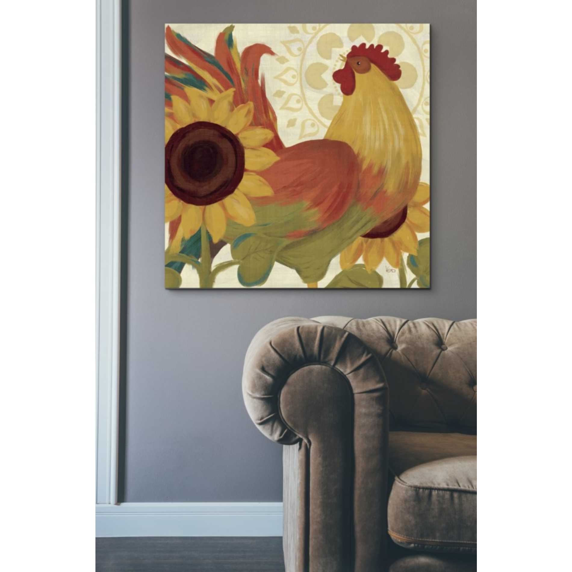 'Spice Roosters II' by Veronique Charron, Canvas Wall Art,37 x 37