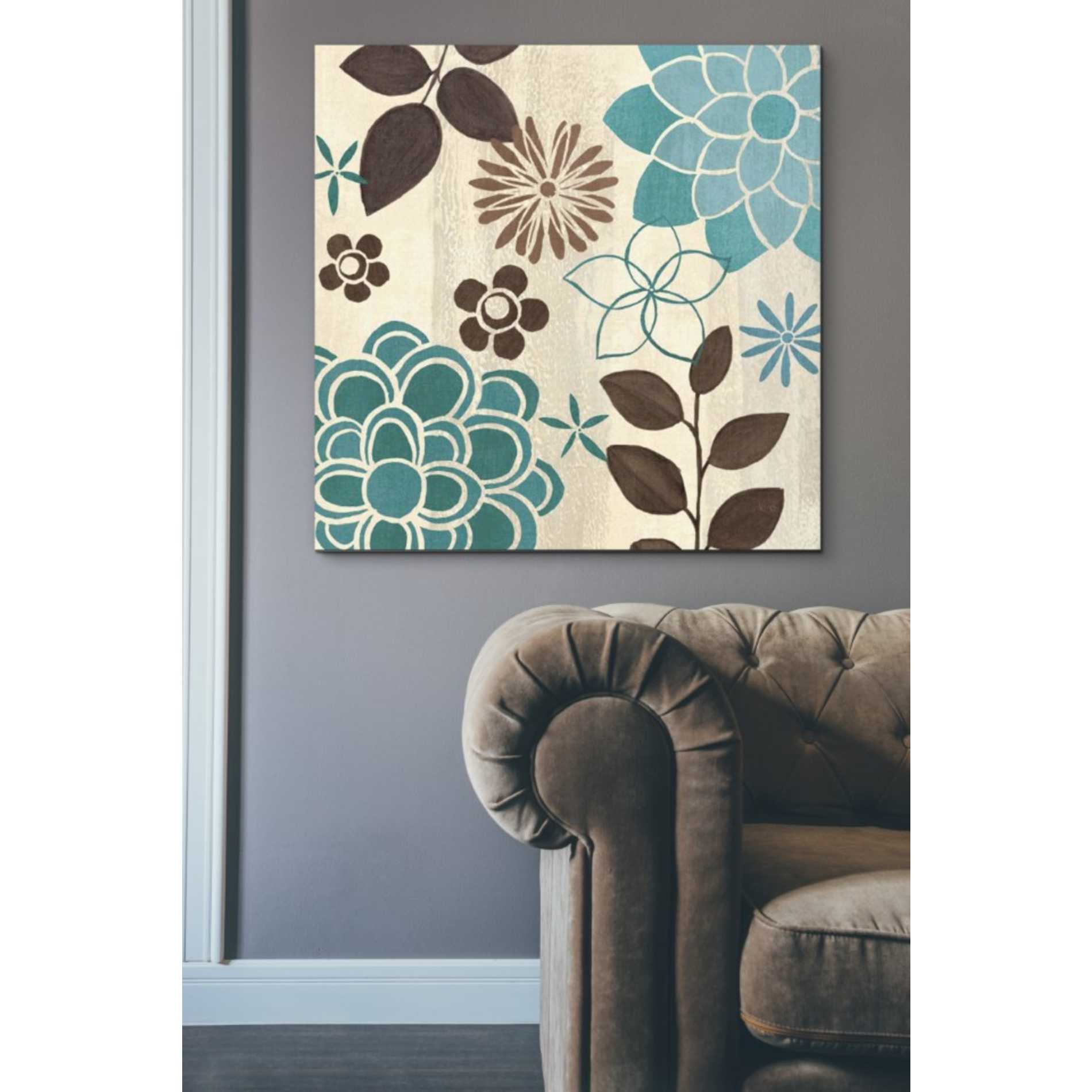 'Abstract Garden Blue II' by Veronique Charron, Canvas Wall Art,37 x 37