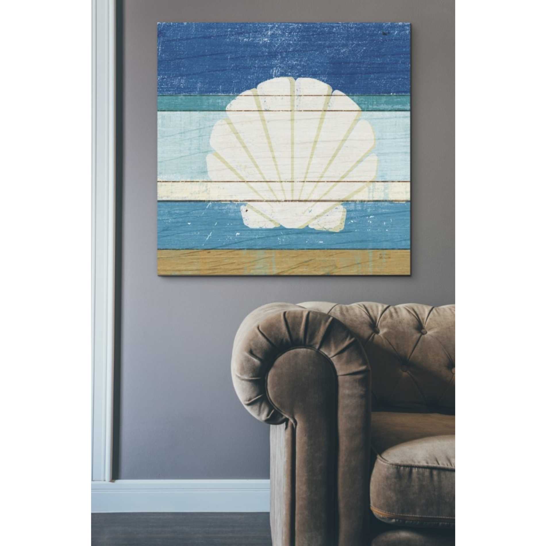 'Beachscape Shell v2' by Michael Mullan, Canvas Wall Art,37 x 37