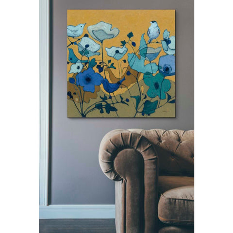 Image of 'Birdy Birdy Royal Blue' by Shirley Novak, Canvas Wall Art,37 x 37