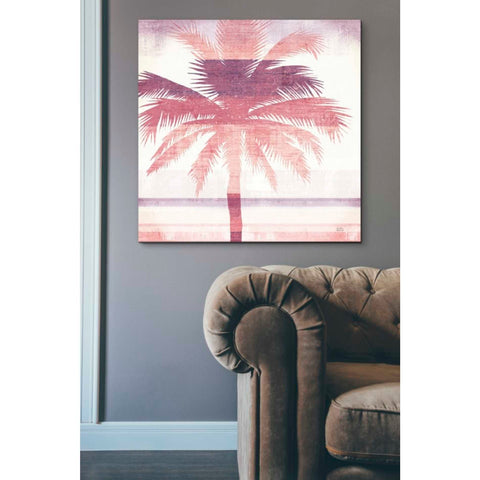 Image of 'Beachscape Palms II Pink Purple' by Michael Mullan, Canvas Wall Art,37 x 37