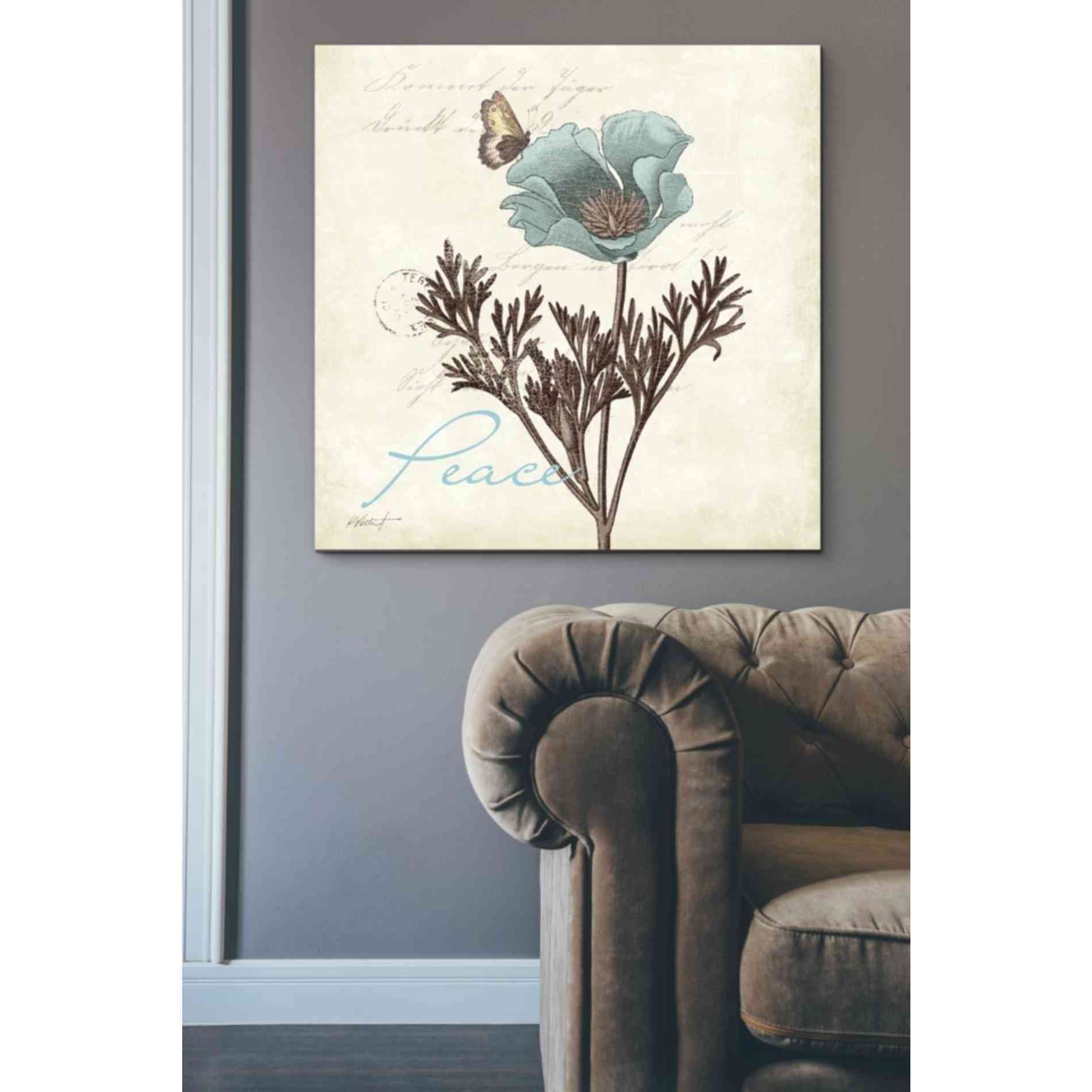 'Touch of Blue I - Peace' by Katie Pertiet, Canvas Wall Art,37 x 37