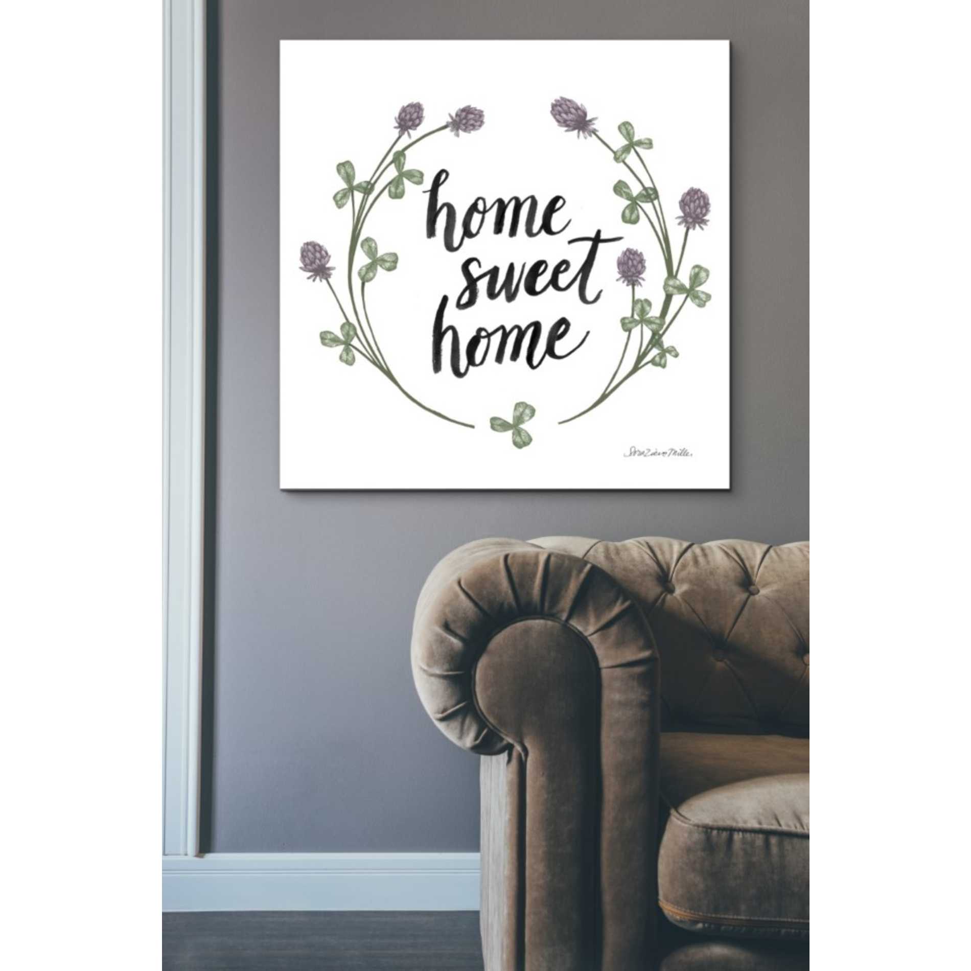 'Happy to Bee Home Words I' by Sara Zieve Miller, Canvas Wall Art,37 x 37
