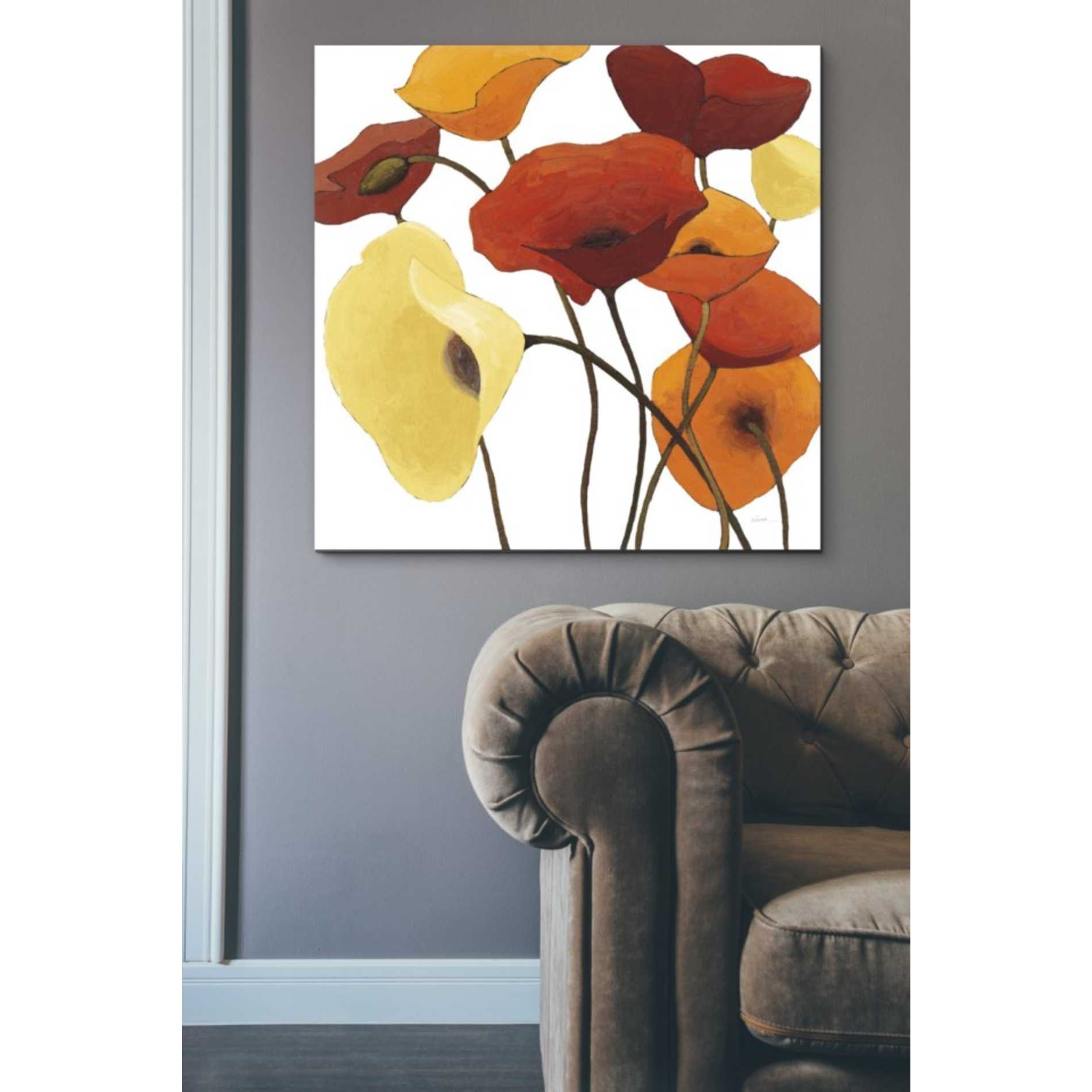 'Up One on White Yellow' by Shirley Novak, Canvas Wall Art,37 x 37