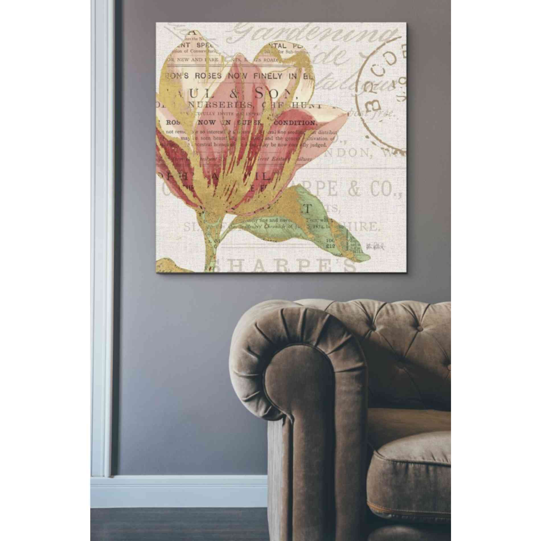 'Bookshelf Botanical III' by Katie Pertiet, Canvas Wall Art,37 x 37