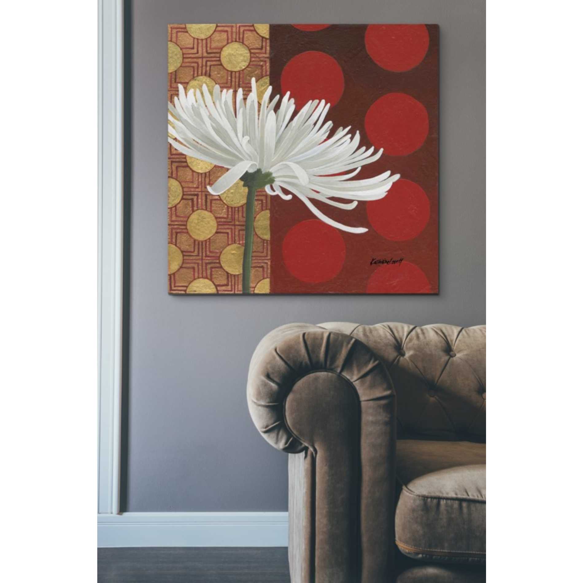 'Morning Chrysanthemum I' by Kathrine Lovell, Canvas Wall Art,37 x 37