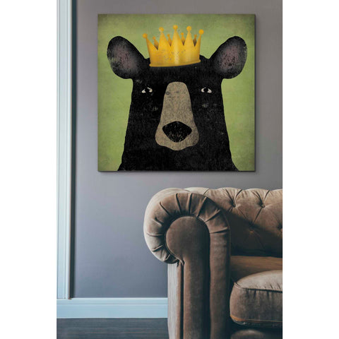 Image of 'The Black Bear with Crown' by Ryan Fowler, Canvas Wall Art,37 x 37