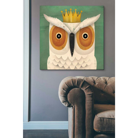 Image of 'White Owl with Crown' by Ryan Fowler, Canvas Wall Art,37 x 37