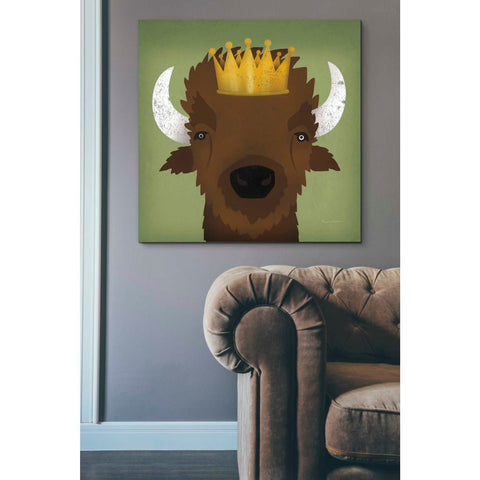 Image of 'Buffalo III with Crown' by Ryan Fowler, Canvas Wall Art,37 x 37