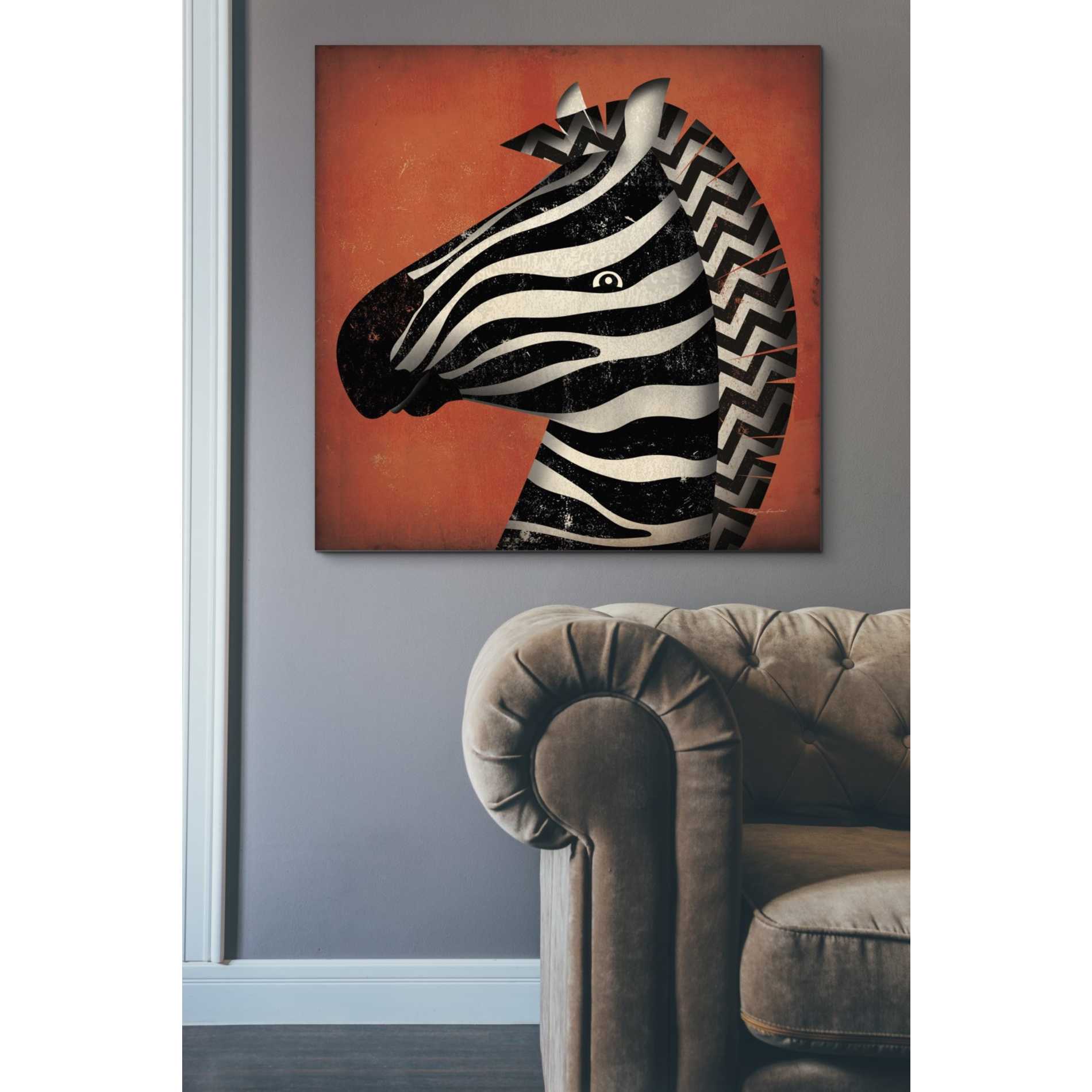 'Zebra Wow' by Ryan Fowler, Canvas Wall Art,37 x 37