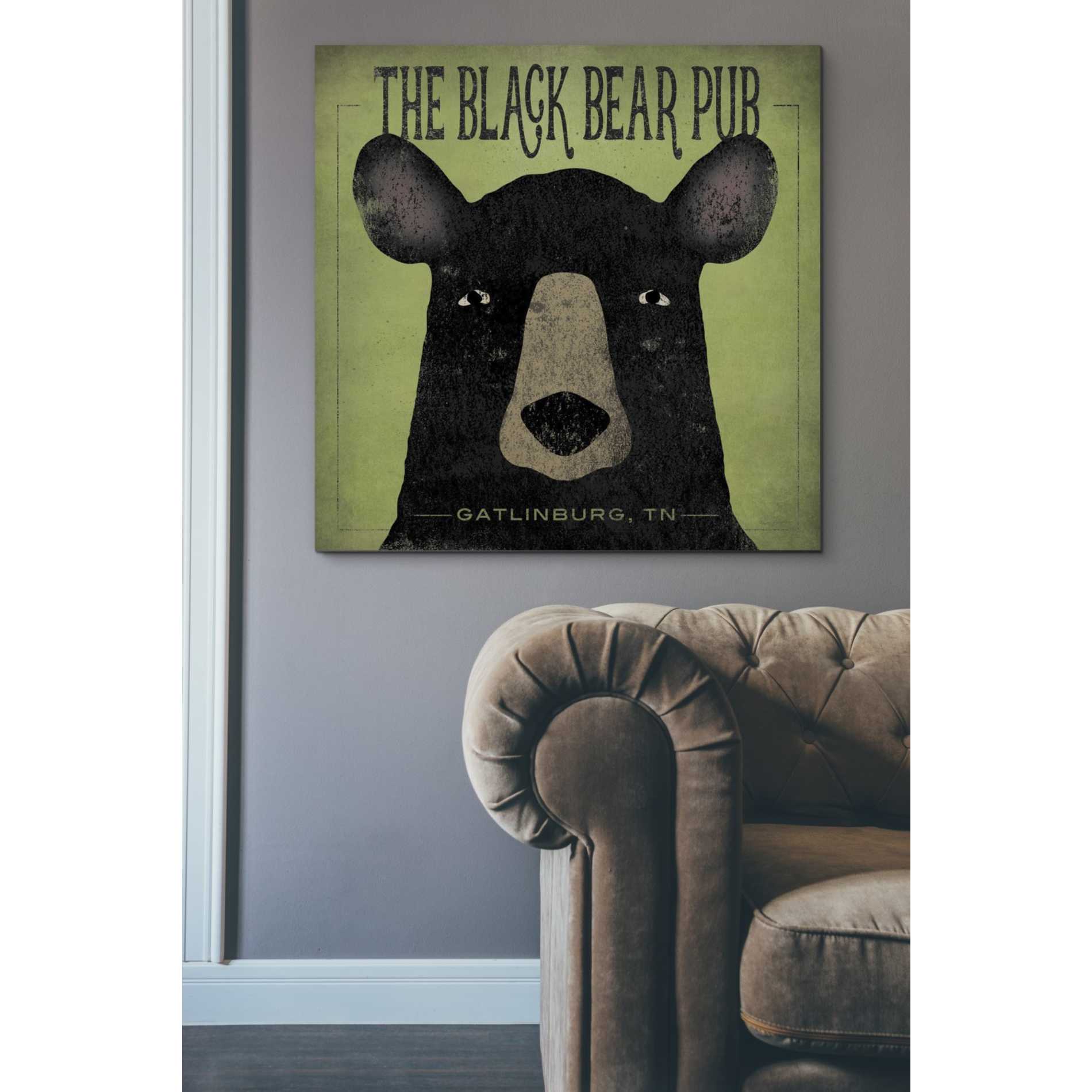 'The Black Bear Pub' by Ryan Fowler, Canvas Wall Art,37 x 37