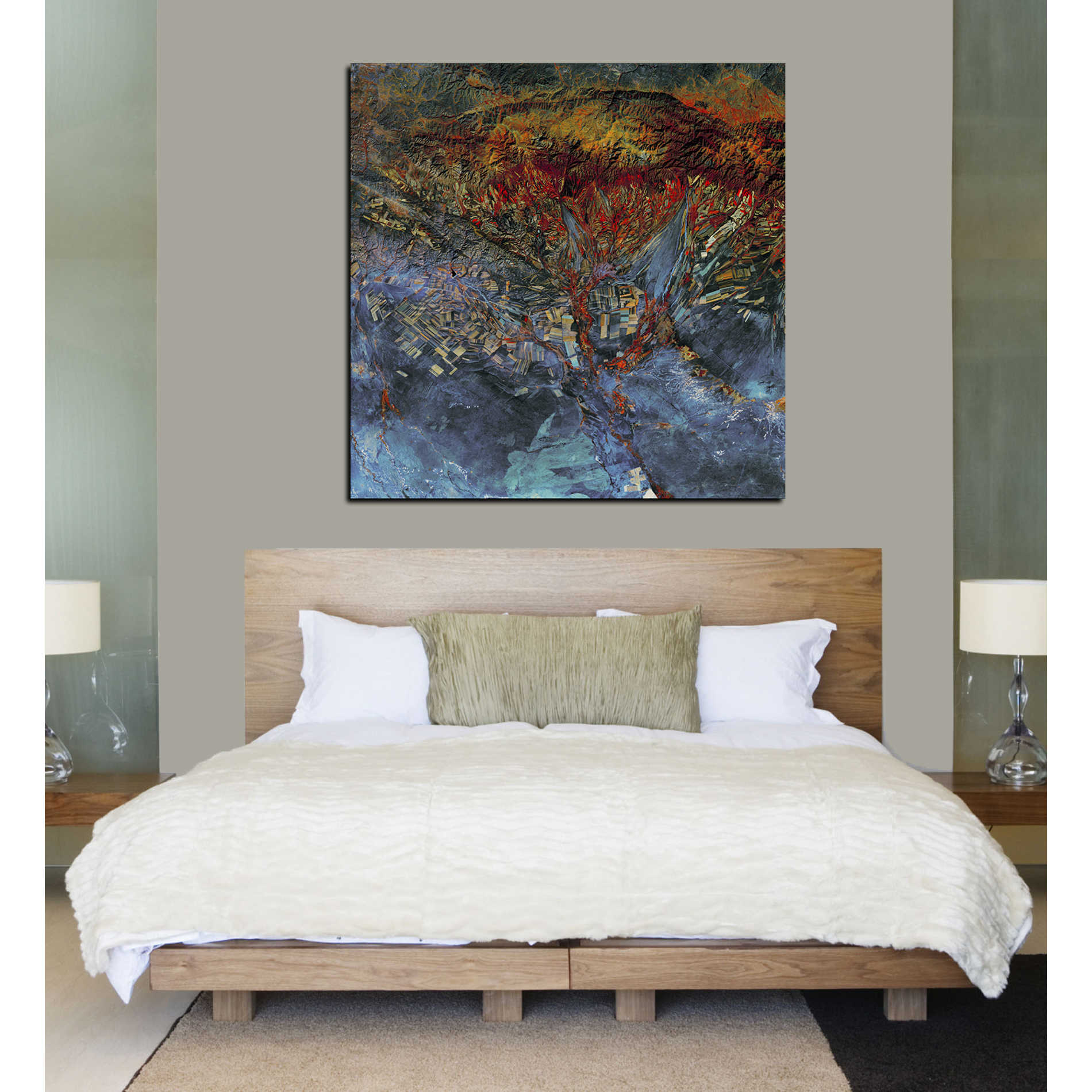 'Earth As Art: Cubism Landsat Style' Canvas Wall Art,37 x 37
