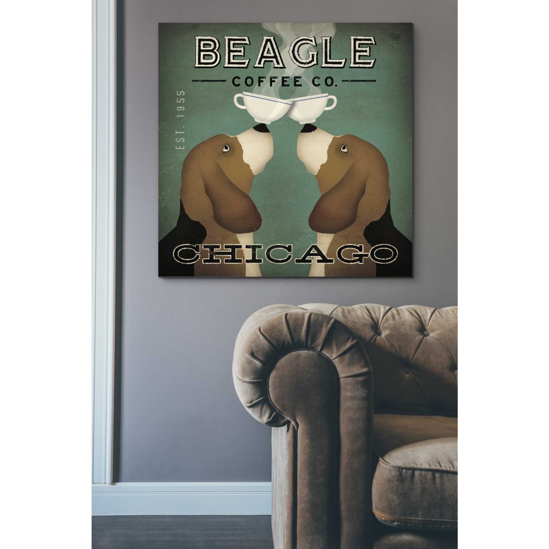 'Beagle Coffee Co Chicago' by Ryan Fowler, Canvas Wall Art,37 x 37