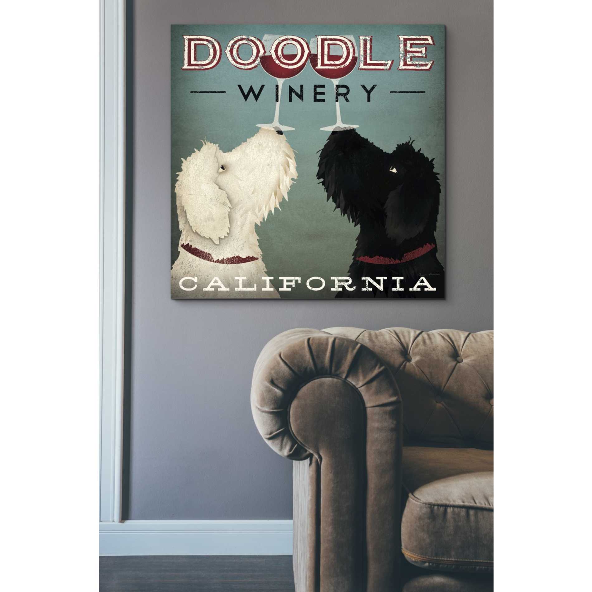 'Doodle Wine' by Ryan Fowler, Canvas Wall Art,37 x 37