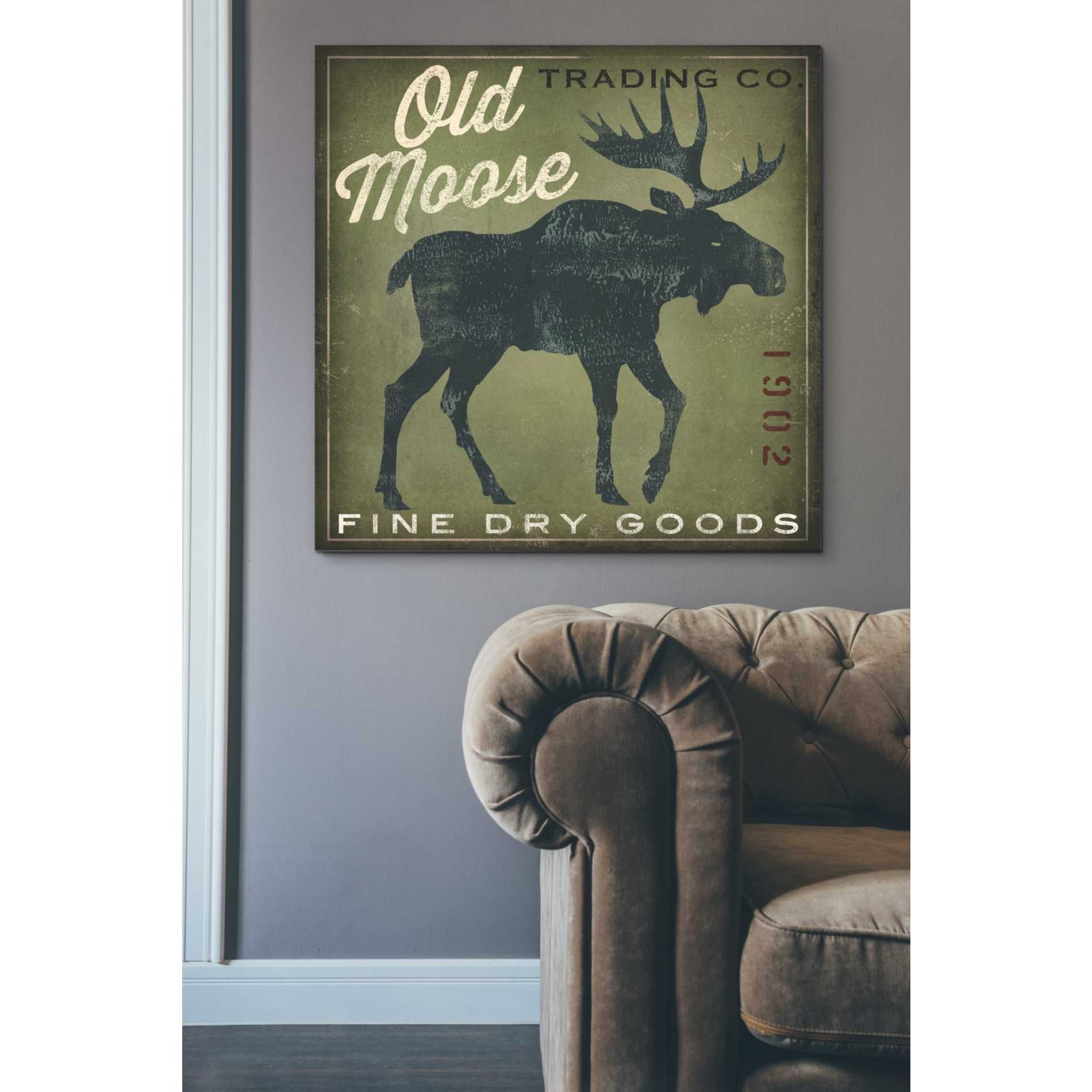 'Old Moose Trading Co. - green' by Ryan Fowler, Canvas Wall Art,37 x 37