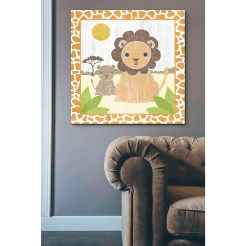 Image of 'Safari Fun Lion' by Moira Hershey, Canvas Wall Art,37 x 37