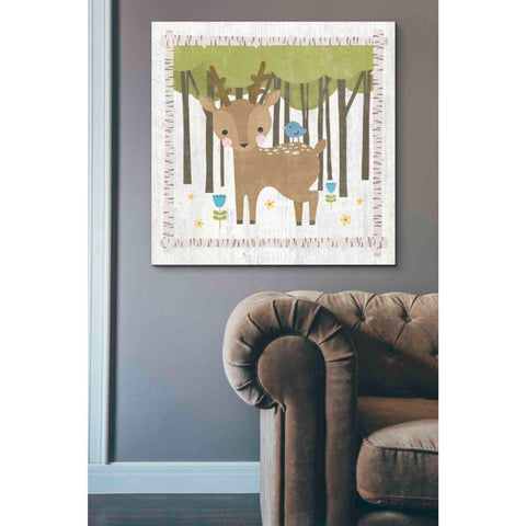 Image of 'Woodland Hideaway Deer' by Moira Hershey, Canvas Wall Art,37 x 37