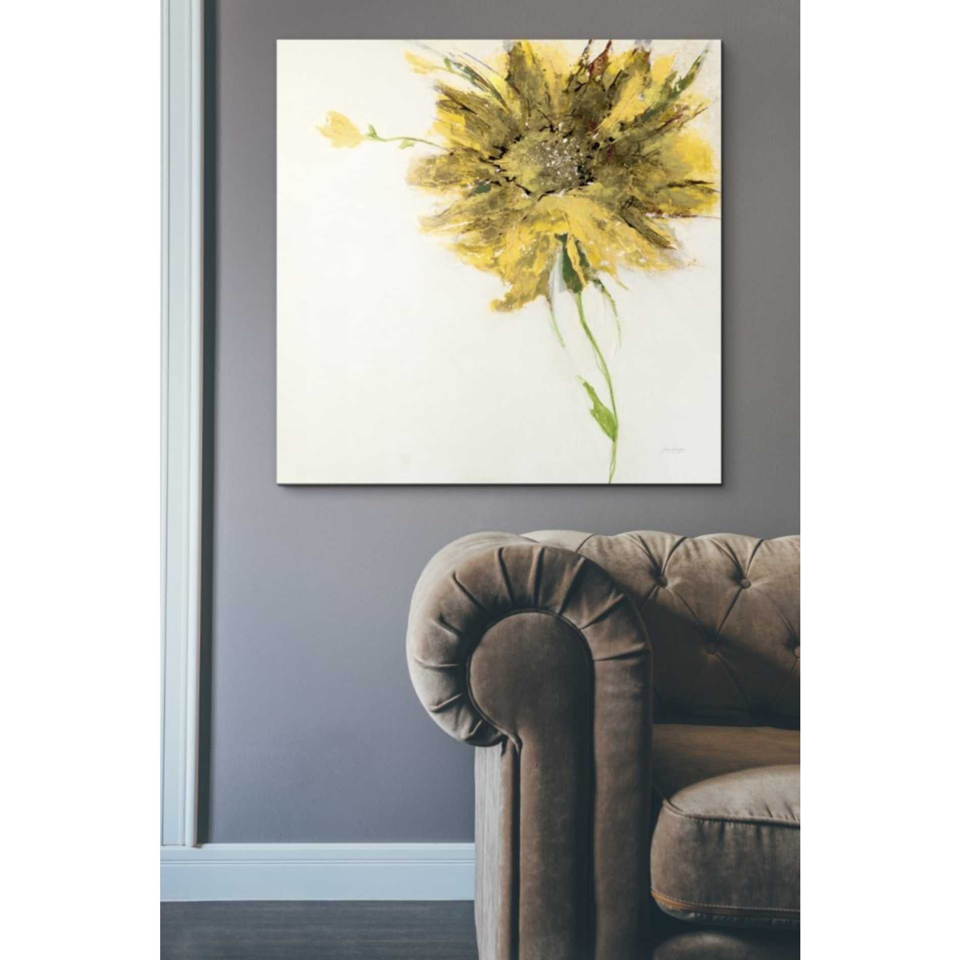 'Yellow Daisy on White' by Jan Griggs, Giclee Canvas Wall Art