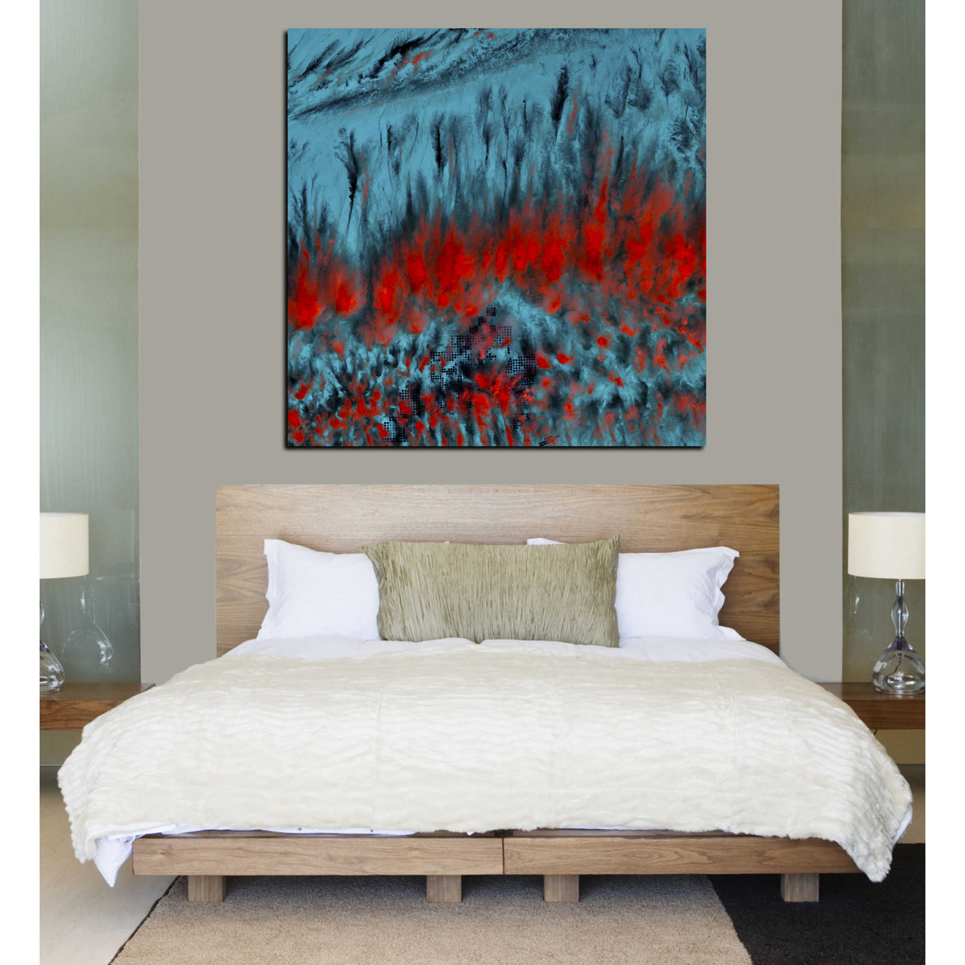 'Earth As Art: Eerie Cloud Shadows' Canvas Wall Art,37 x 37