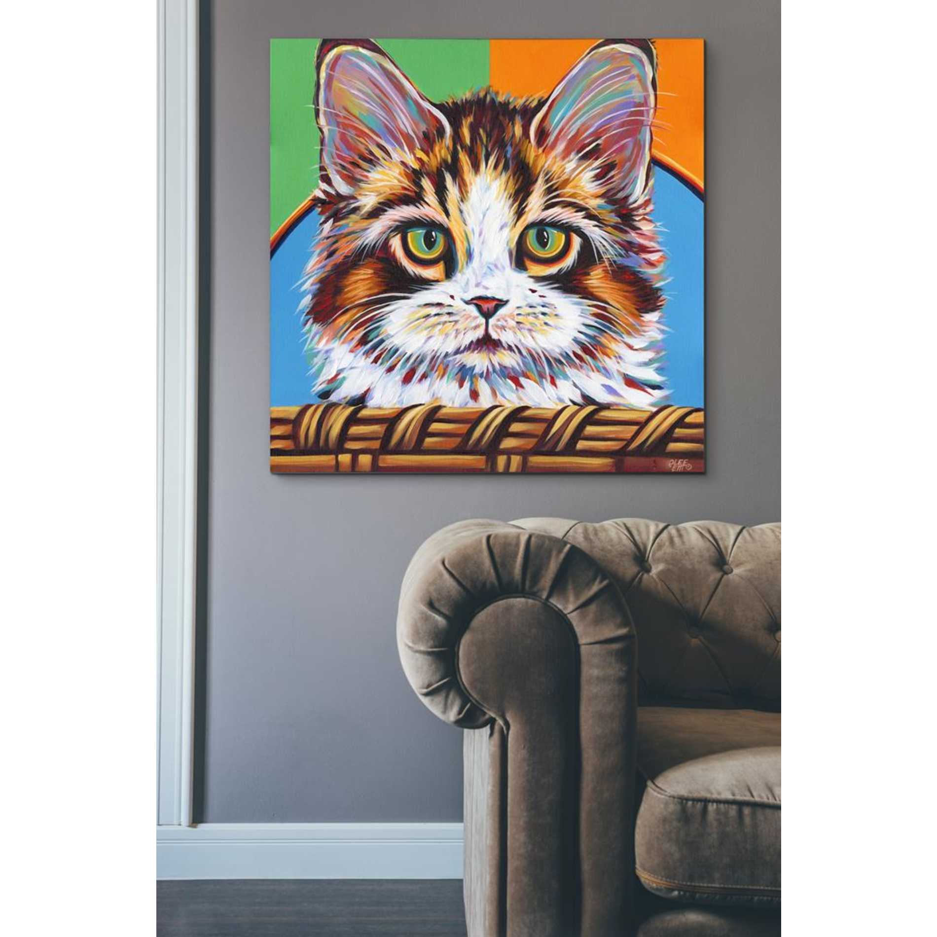 'Kitten in Basket II' by Carolee Vitaletti Giclee Canvas Wall Art