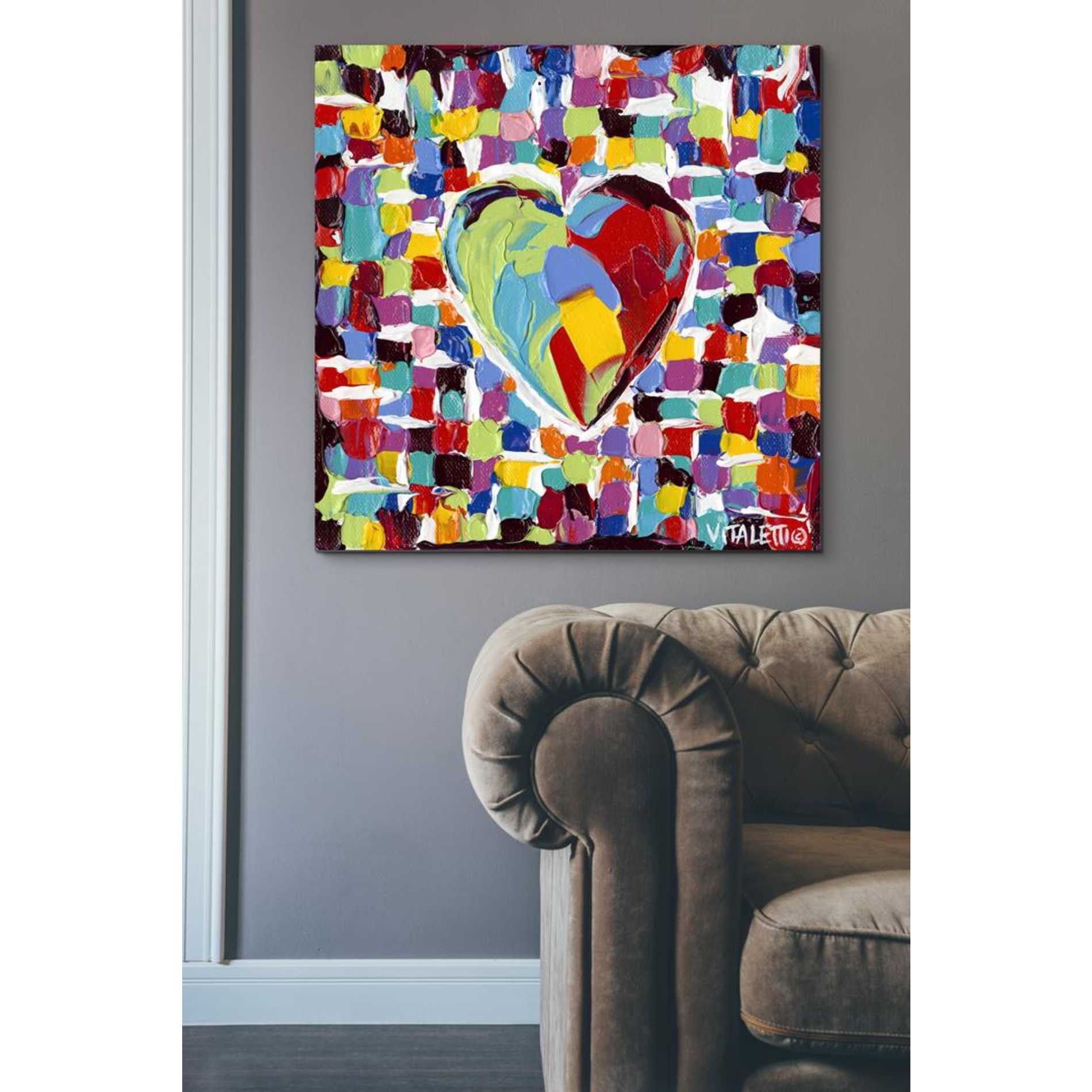 'Mosaic Heart I' by Carolee Vitaletti Giclee Canvas Wall Art