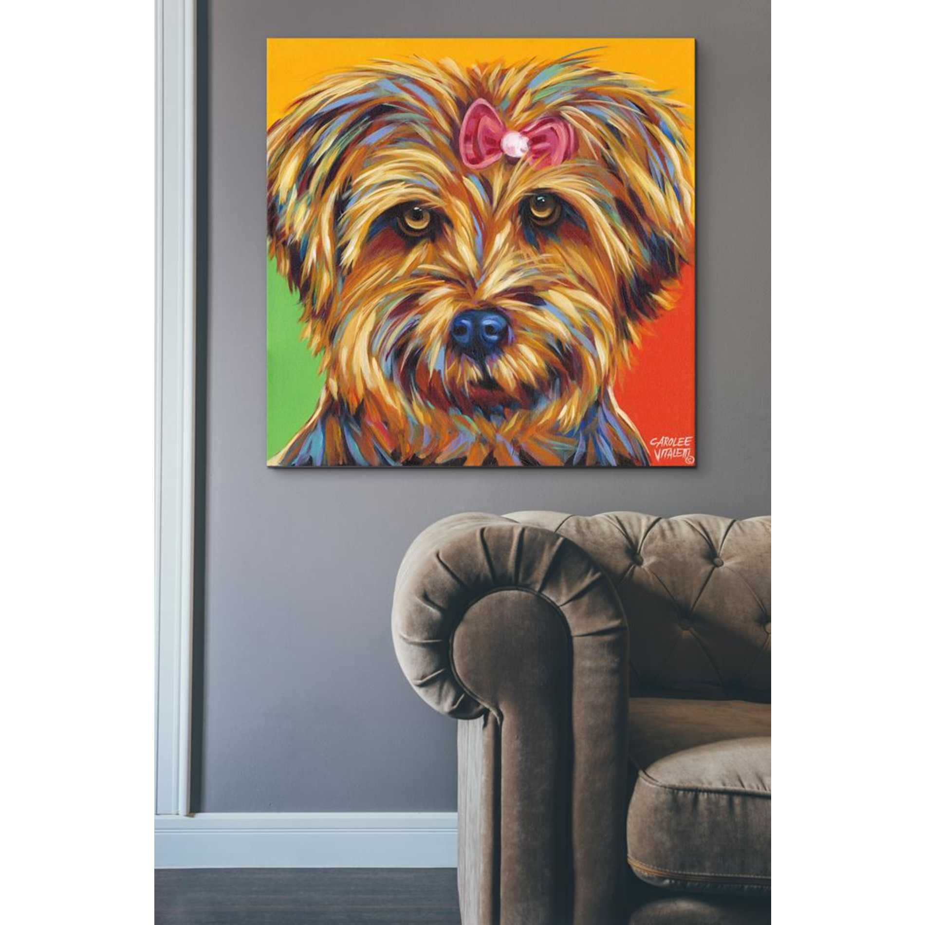 'Sweet Yorkie I' by Carolee Vitaletti Giclee Canvas Wall Art