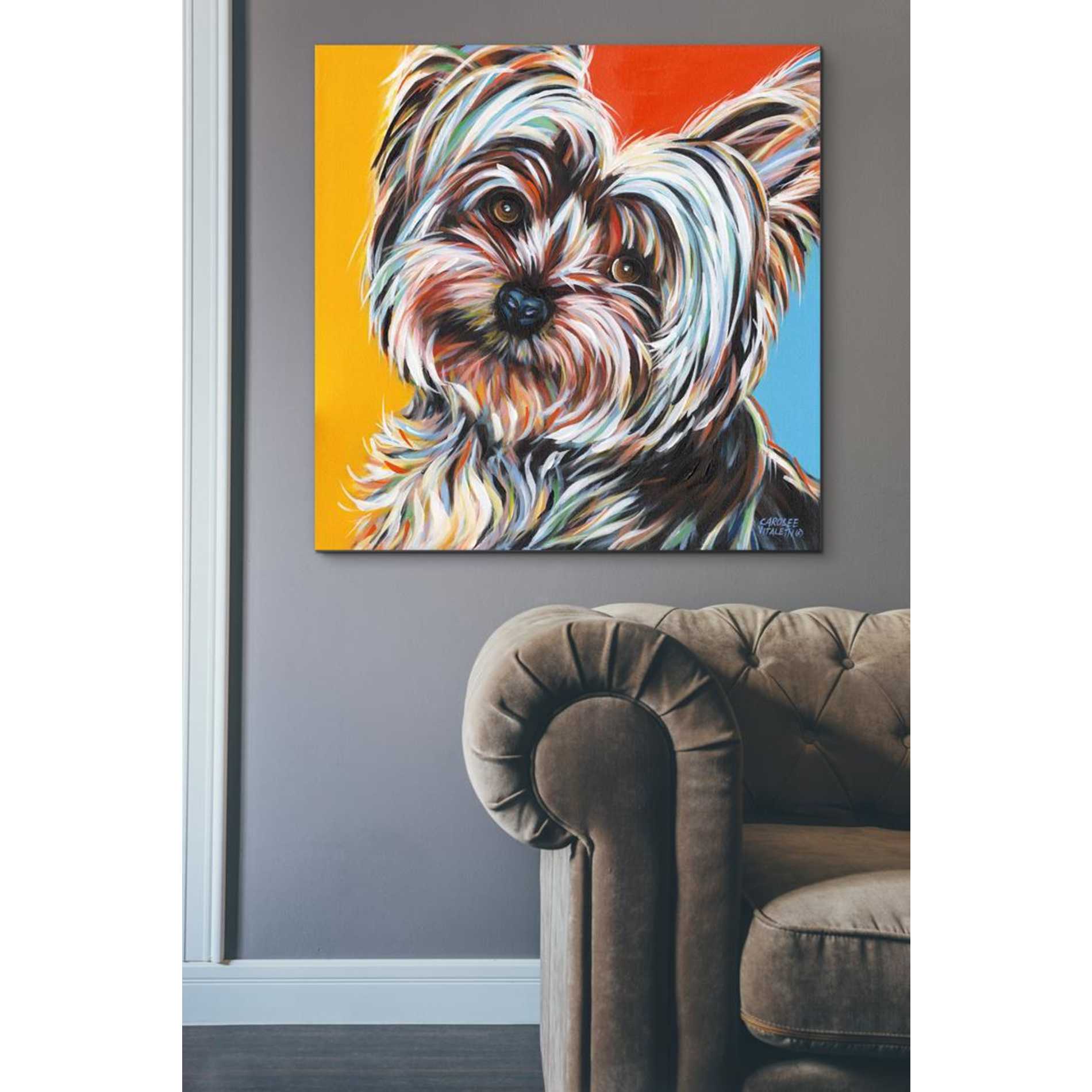 'Sweet Yorkie II' by Carolee Vitaletti Giclee Canvas Wall Art