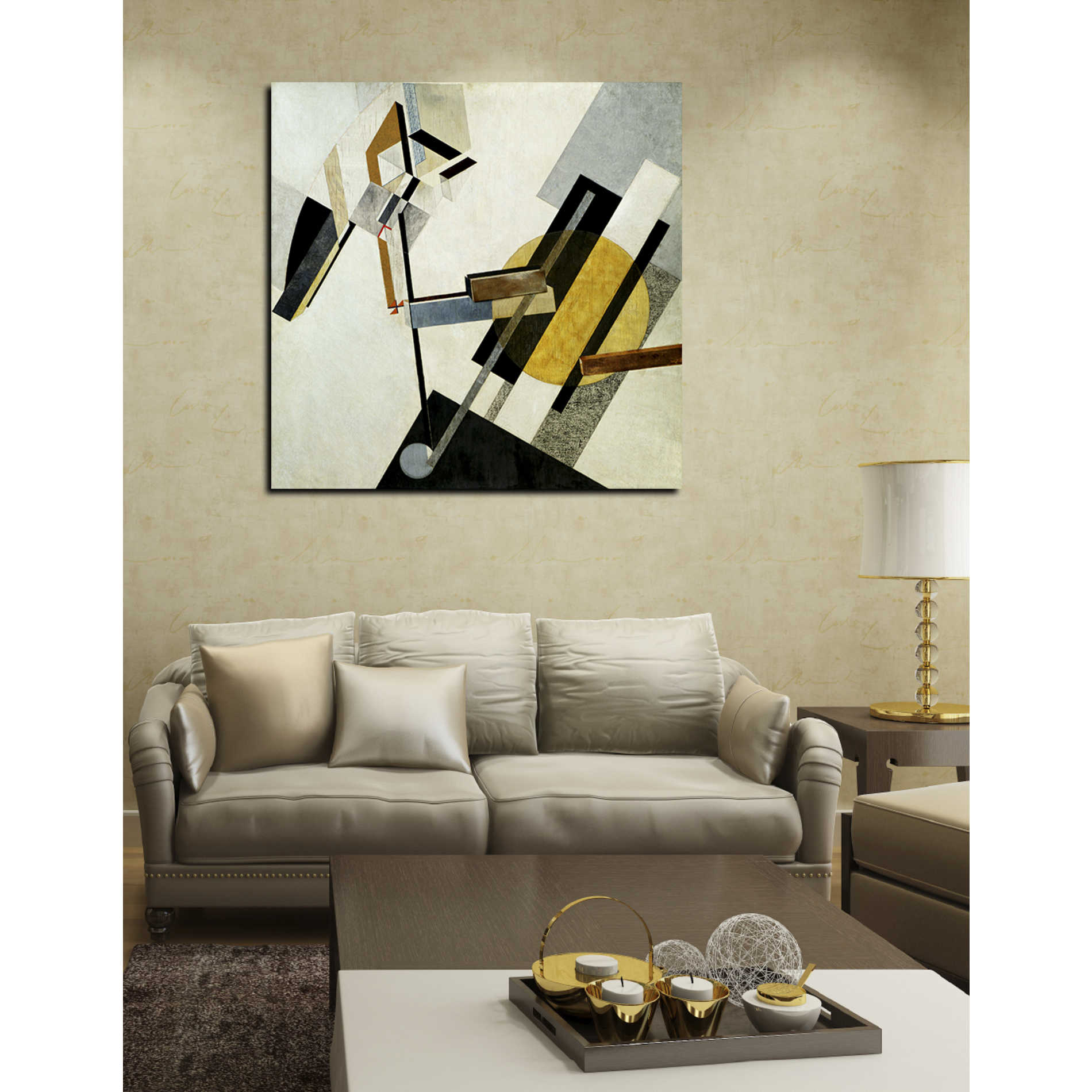 'Proun 19D' by El Lissitzky Canvas Wall Art,37 x 37