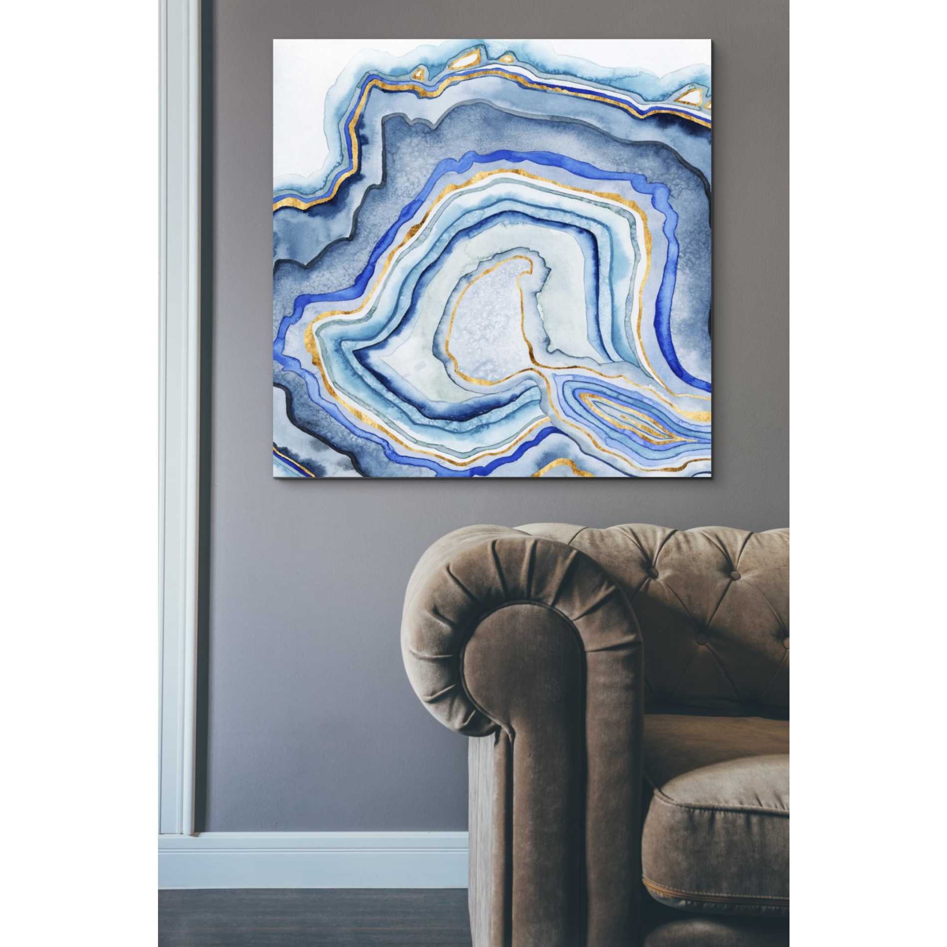 'Cobalt Agate I' by Grace Popp Canvas Wall Art,37 x 37