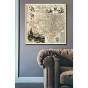 'Map of Texas' by Vision Studio Giclee Canvas Wall Art