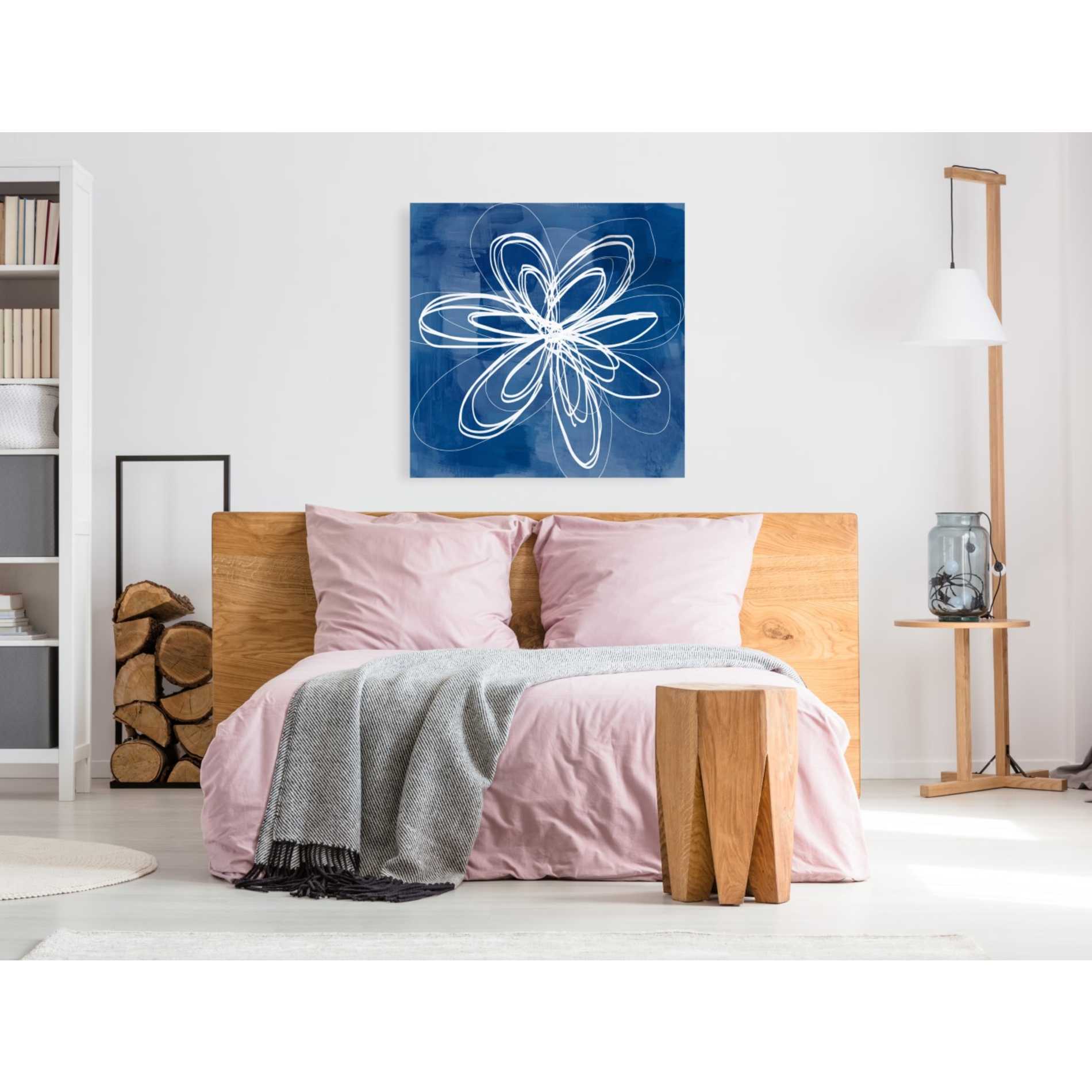 'Painted Sky Flower' by Linda Woods, Canvas Wall Art,37 x 37