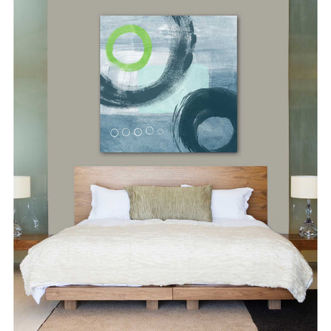 Image of 'Blue Circles I' by Linda Woods, Canvas Wall Art,37 x 37