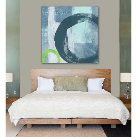 Image of 'Blue Circles II' by Linda Woods, Canvas Wall Art,37 x 37