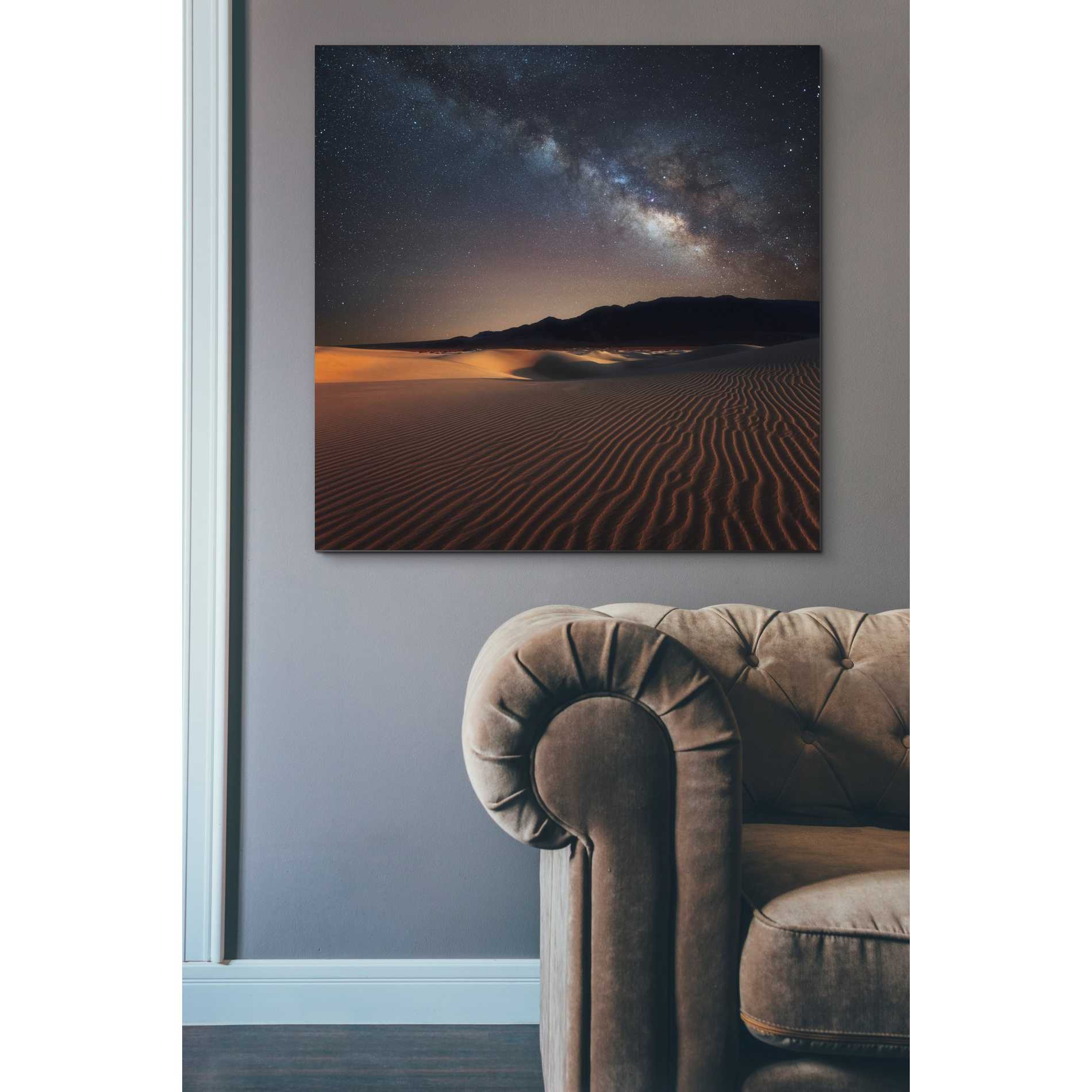 'Milky Way Over Mesquite Dunes' by Darren White, Canvas Wall Art,37 x 37