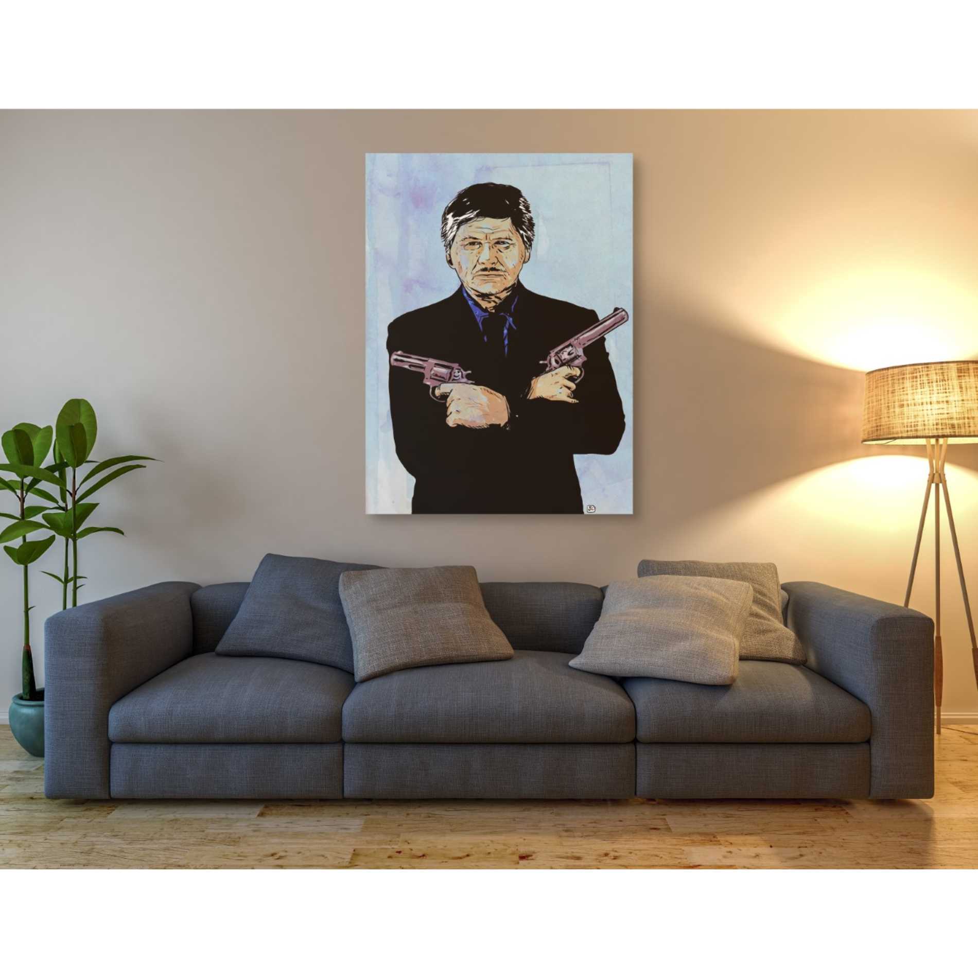 'Charles Bronson' by Giuseppe Cristiano, Canvas Wall Art,40 x 54