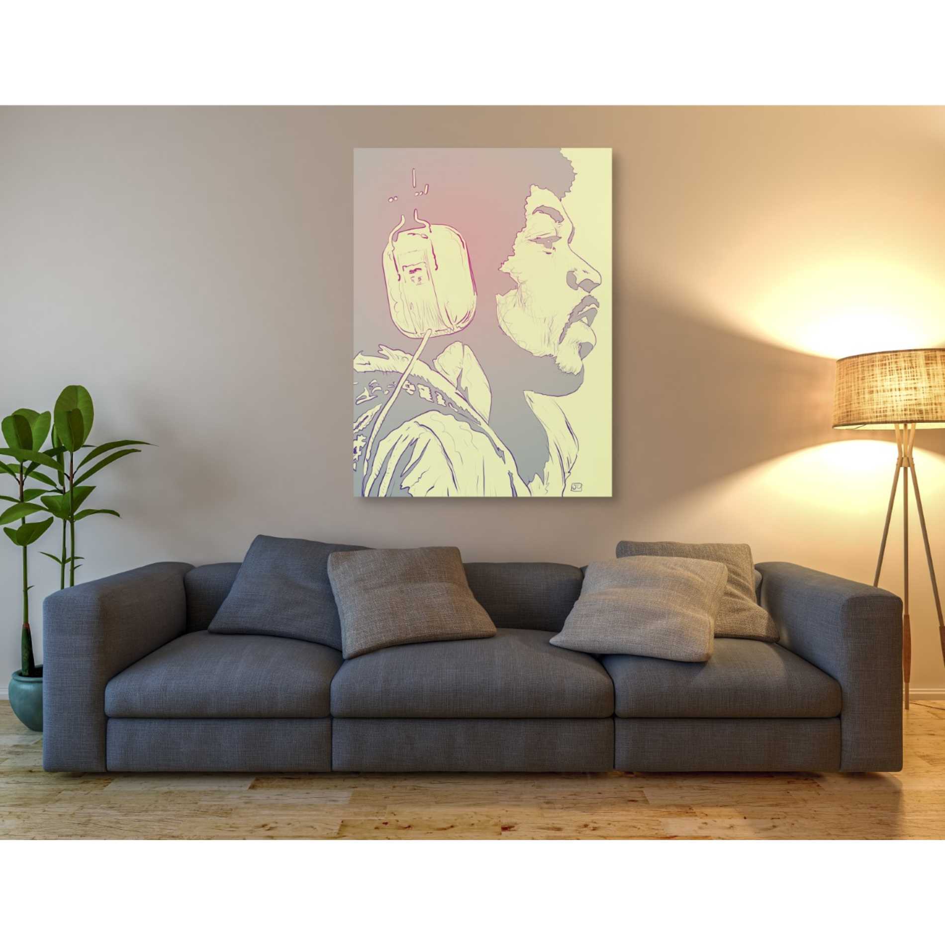 'Jimi Hendrix' by Giuseppe Cristiano, Canvas Wall Art,40 x 54