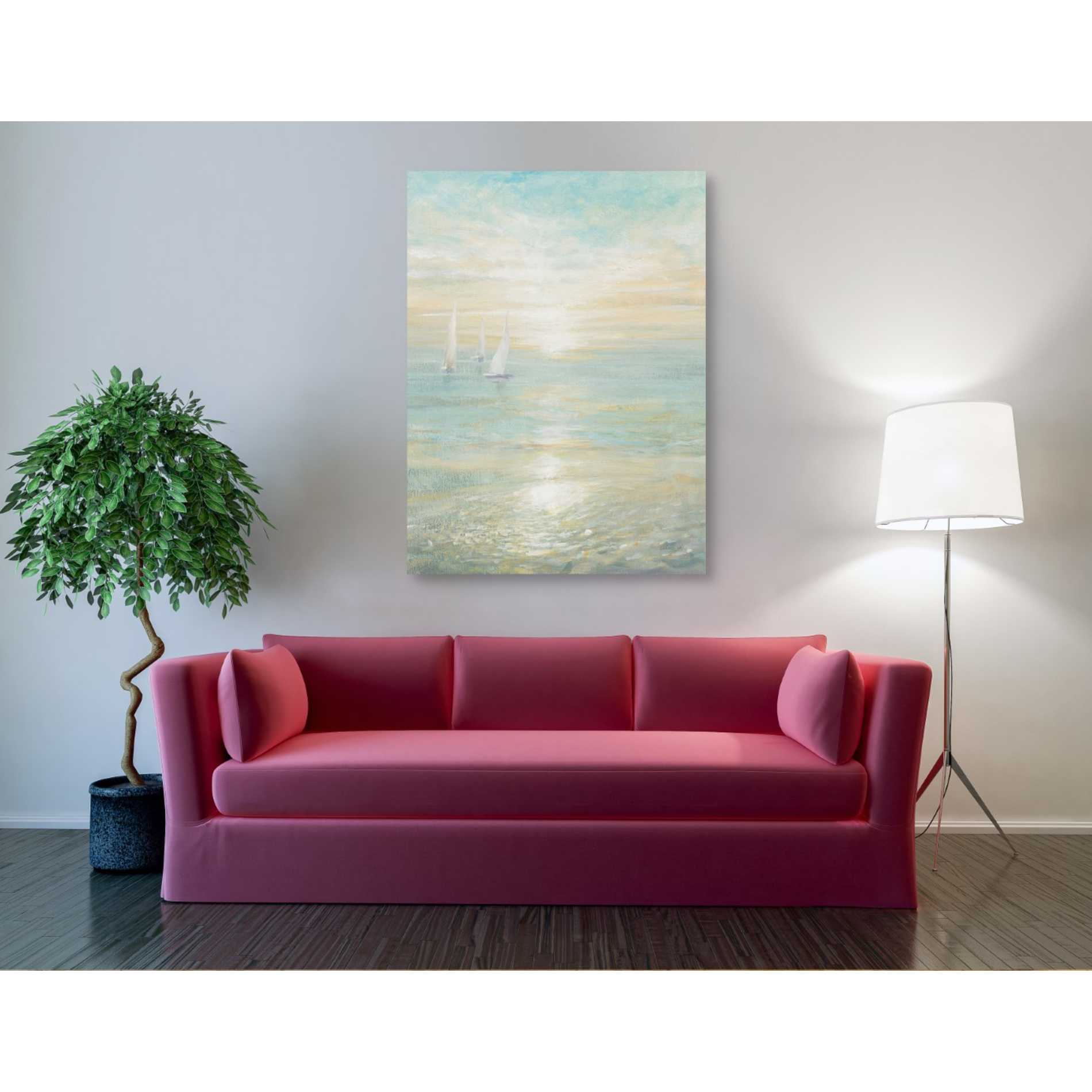 'Sunrise Sailboats I' by Danhui Nai, Canvas Wall Art,40 x 54