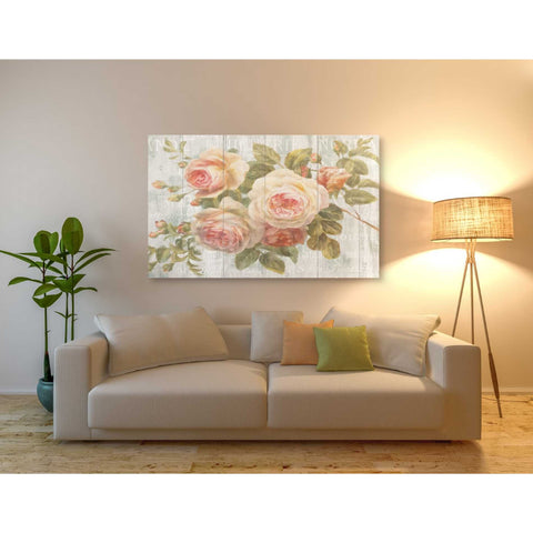 Image of 'Vintage Roses on Driftwood' Canvas Wall Art,,40 x 54