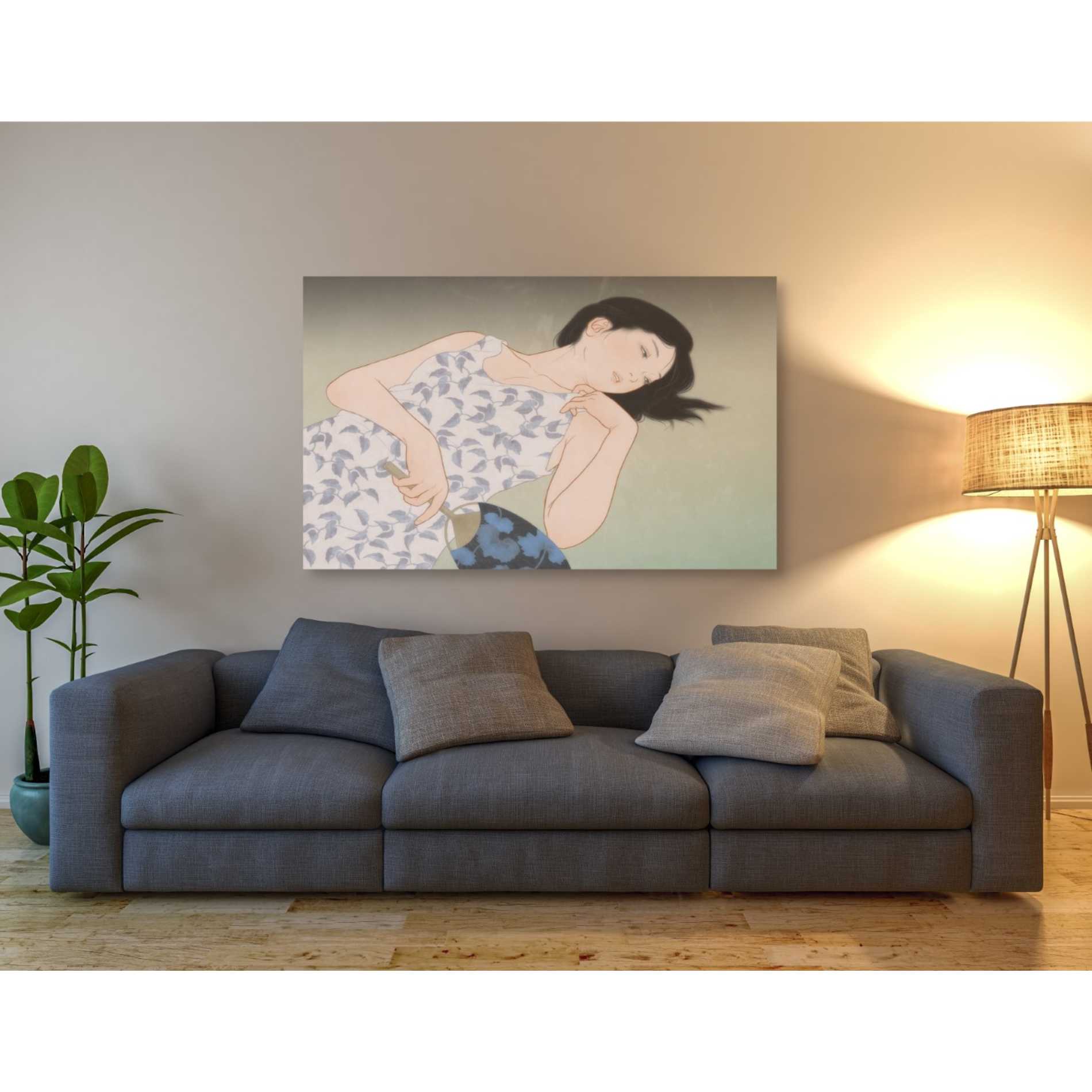 'Evening Cicada' by Sai Tamiya, Canvas Wall Art,54 x 40