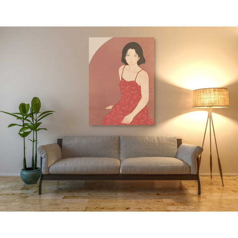 Image of 'A Woman in a Red Dress' by Sai Tamiya, Canvas Wall Art,40 x 54