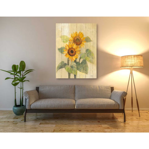 Image of 'Summer Sunflowers I on Barn Board' by Albena Hristova, Canvas Wall Art,40 x 54