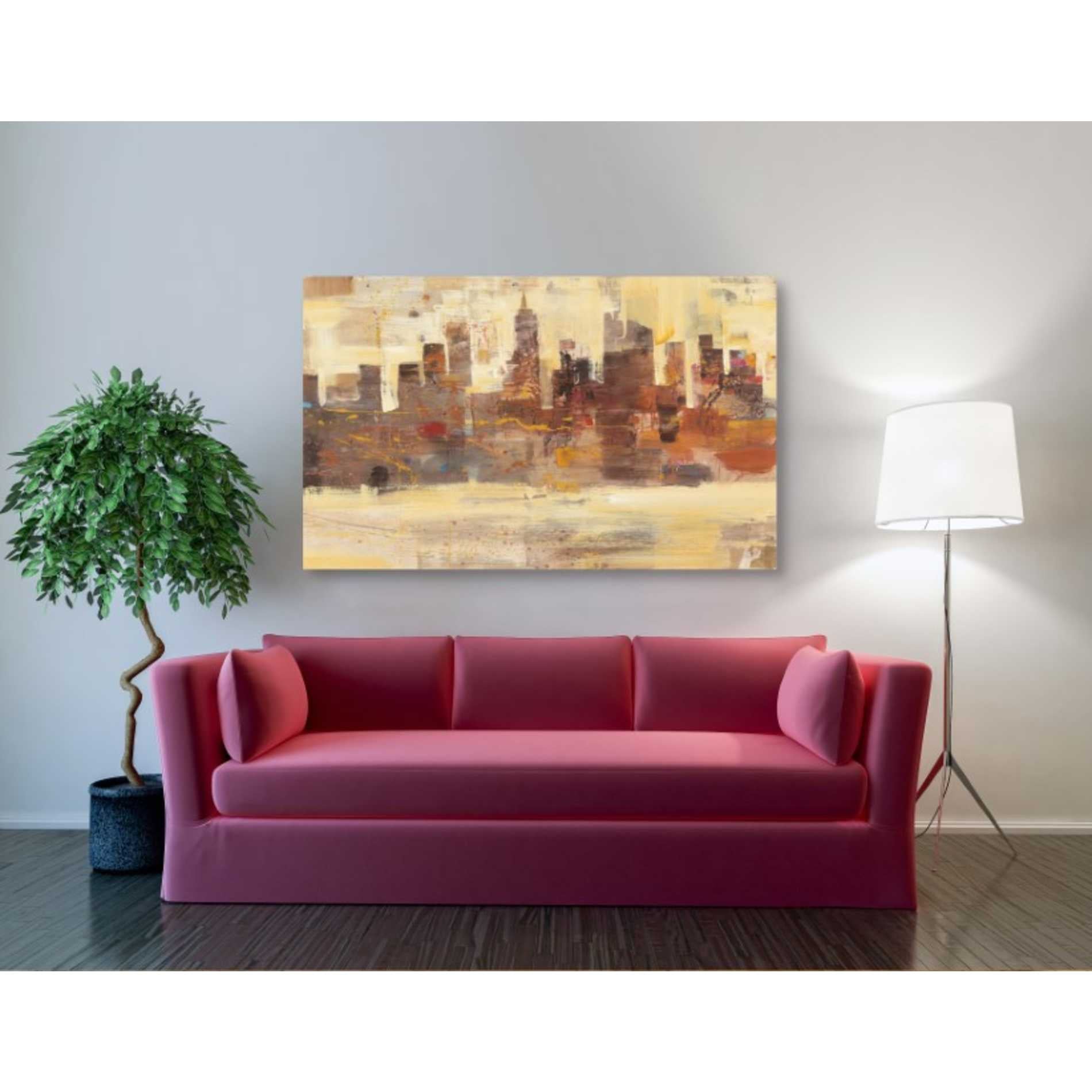 'City Skyline at Dusk' by Albena Hristova, Canvas Wall Art,54 x 40