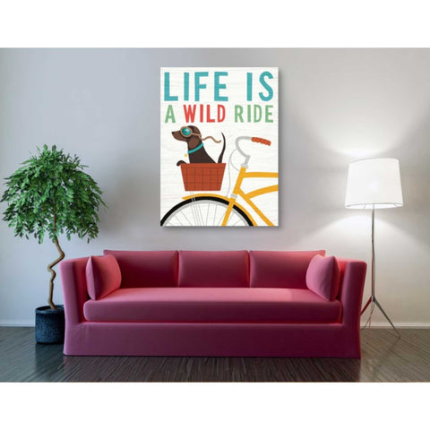 Image of 'Beach Bums Dachshund Bicycle I Life' by Michael Mullan, Canvas Wall Art,40 x 54