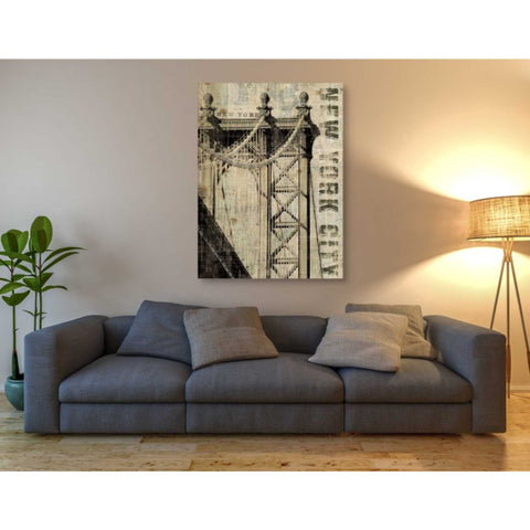 Image of 'Vintage NY Manhattan Bridge' by Michael Mullan, Canvas Wall Art,40 x 54