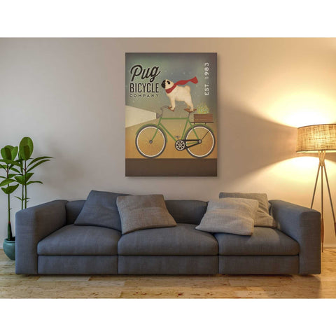 Image of 'Pug on a Bike' by Ryan Fowler, Canvas Wall Art,40 x 54