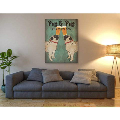 Image of 'Pug and Pug Brewing' by Ryan Fowler, Canvas Wall Art,40 x 54