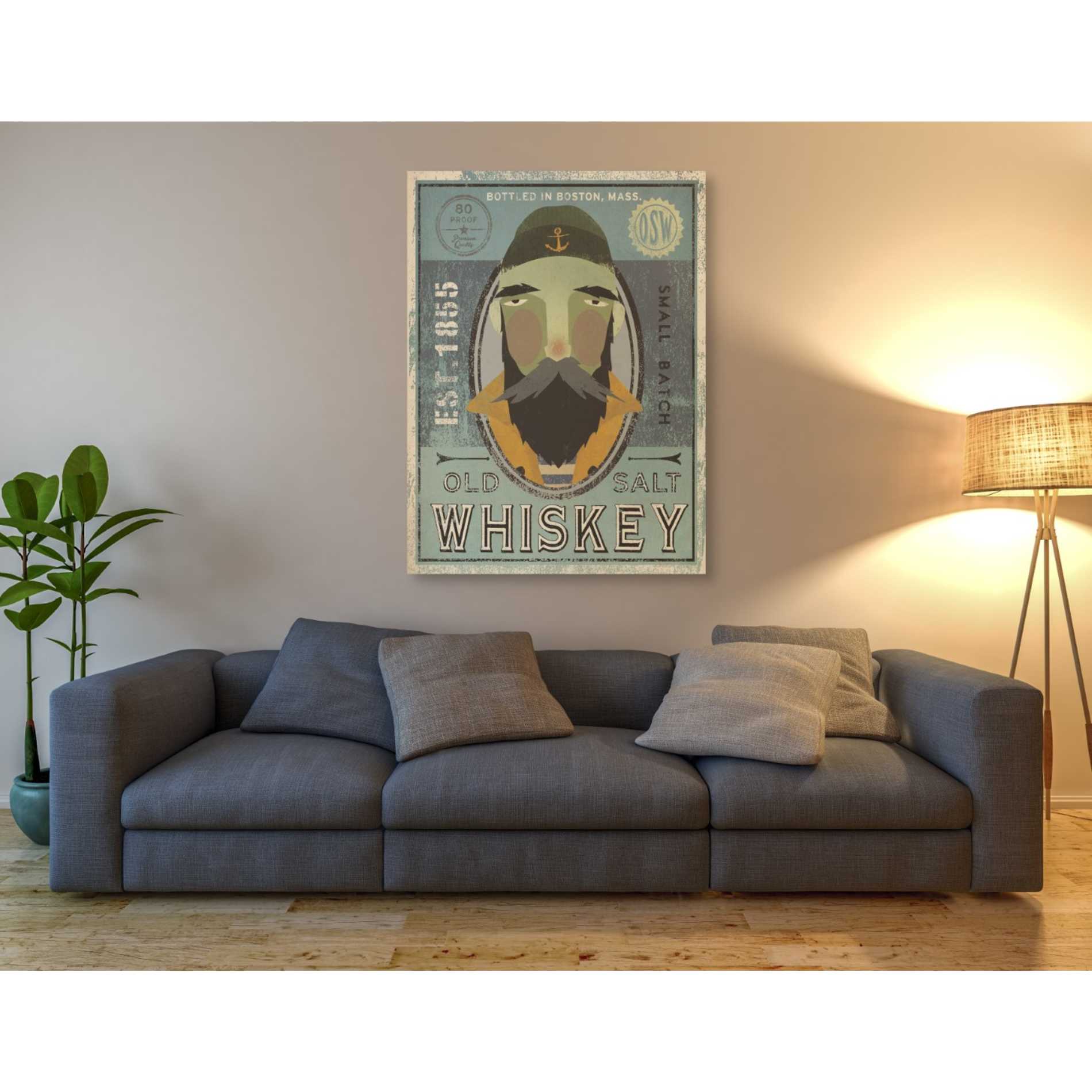'Fisherman V Old Salt Whiskey' by Ryan Fowler, Canvas Wall Art,40 x 54
