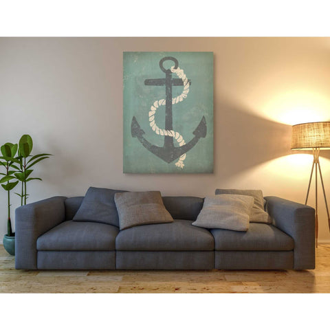 Image of 'Nautical Anchor Vertical Blue' by Ryan Fowler, Canvas Wall Art,40 x 54