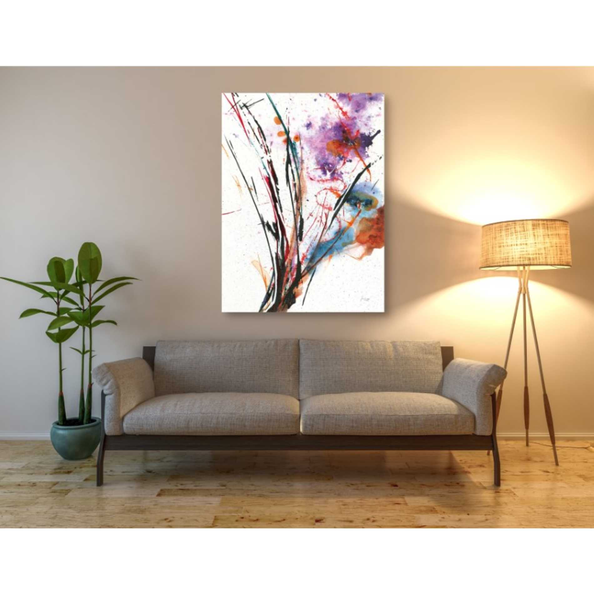 'Floral Explosion IV On White Crop' by Jan Griggs, Giclee Canvas Wall Art